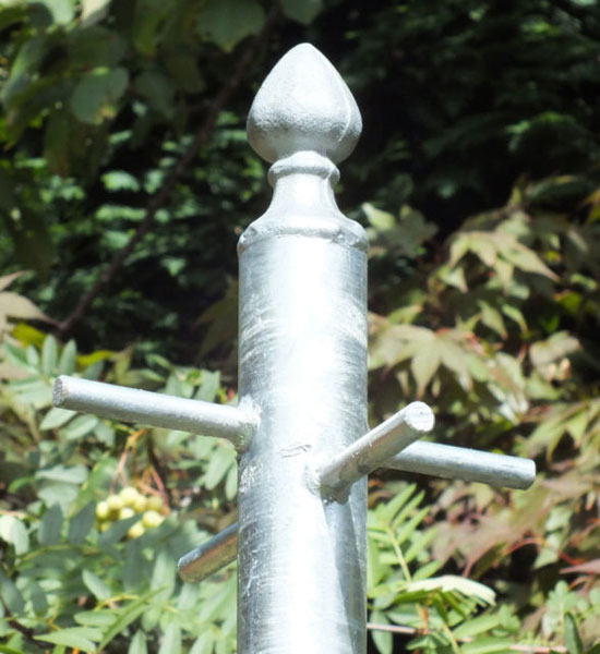 High Quality Galvanised Washing Line Post- Clothes Pole-Ornate Design 3.8 metres Long  inc ground socket